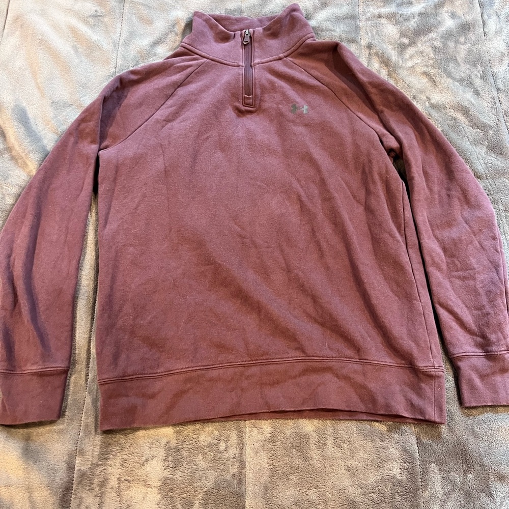 Purple under armor quarter zip, size small, good condition